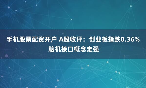 手机股票配资开户 A股收评:创业板指跌0.36% 脑机接口概念走强