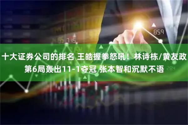 十大证券公司的排名 王皓握拳怒吼！林诗栋/黄友政第6局轰出11-1夺冠 张本智和沉默不语